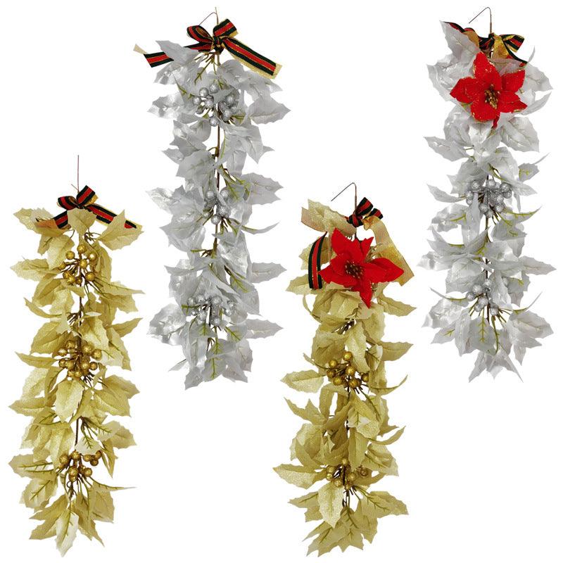 Simulation Christmas Door Decoration Hanging Artificial Indoor Home Wall Hanging Gold and Silver Decoration Christmas Hanging